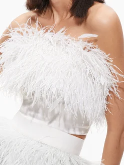 Alice and Olivia CERESI FEATHER TOP + CINA FEATHER MINI SKIRT *CLOTHING