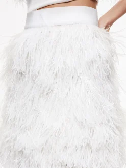 Alice and Olivia CERESI FEATHER TOP + CINA FEATHER MINI SKIRT *CLOTHING