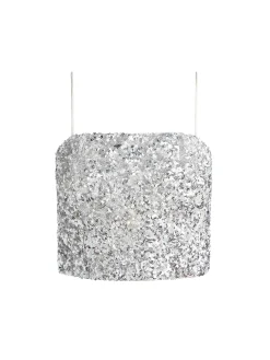Alice and Olivia CERESI SEQUIN BANDEAU CROP TOP CHAMPAGNE/SILVER*CLOTHING