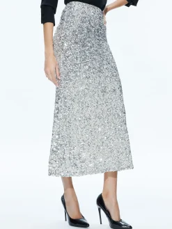 Alice and Olivia CERESI SEQUIN BANDEAU CROP TOP + MAEVE SEQUIN SLIP SKIRT *CLOTHING