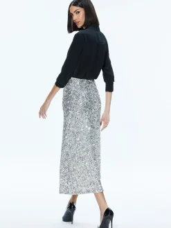 Alice and Olivia CERESI SEQUIN BANDEAU CROP TOP + MAEVE SEQUIN SLIP SKIRT *CLOTHING