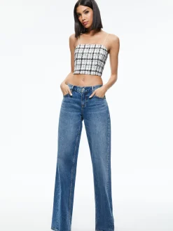 Alice and Olivia CERESI TWEED CROP TOP OFF WHITE/BLACK*FEATURED SHOPS | CLOTHING