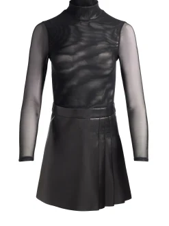 Alice and Olivia CHARA VEGAN LEATHER MINI DRESS BLACK*FEATURED SHOPS | FEATURED SHOPS | DRESSES | CLOTHING