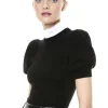 Alice and Olivia CHASE PUFF SLEEVE SWEATER WITH COLLAR *FEATURED SHOPS | CLOTHING