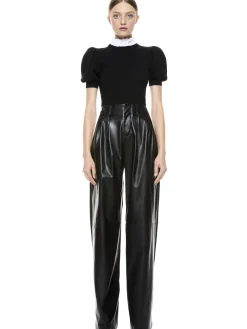 Alice and Olivia CHASE PUFF SLEEVE SWEATER WITH COLLAR *FEATURED SHOPS | CLOTHING