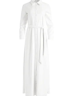 Alice and Olivia CHASSIDY VEGAN LEATHER MAXI SHIRT DRESS OFF WHITE*FEATURED SHOPS | DRESSES | CLOTHING