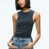 Alice and Olivia CHRISSY CREWNECK RUCHED CROP TOP *FEATURED SHOPS | CLOTHING