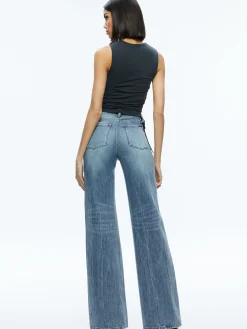 Alice and Olivia CHRISSY CREWNECK RUCHED CROP TOP *FEATURED SHOPS | CLOTHING