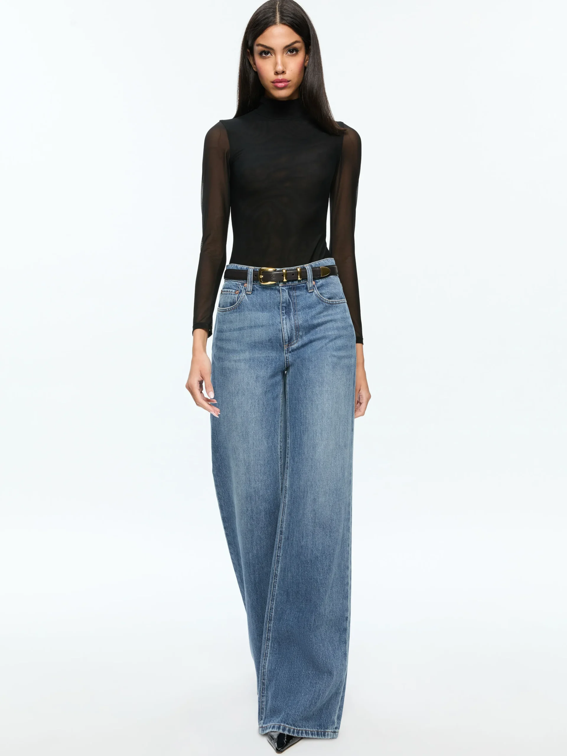 Alice and Olivia CLARINDA TURTLENECK BODYSUIT BLACK*FEATURED SHOPS | CLOTHING