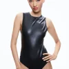 Alice and Olivia CLARINDA VEGAN LEATHER BODYSUIT BLACK*FEATURED SHOPS | FEATURED SHOPS | CLOTHING