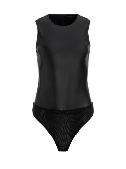 Alice and Olivia CLARINDA VEGAN LEATHER BODYSUIT BLACK*FEATURED SHOPS | FEATURED SHOPS | CLOTHING