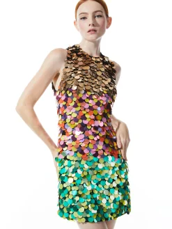 Alice and Olivia CLYDE EMBELLISHED SHIFT DRESS MULTI*DRESSES | DRESSES | CLOTHING