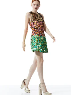 Alice and Olivia CLYDE EMBELLISHED SHIFT DRESS MULTI*DRESSES | DRESSES | CLOTHING