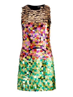 Alice and Olivia CLYDE EMBELLISHED SHIFT DRESS MULTI*DRESSES | DRESSES | CLOTHING
