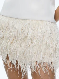 Alice and Olivia COLEY FEATHER TRIM DRESS *DRESSES | CLOTHING