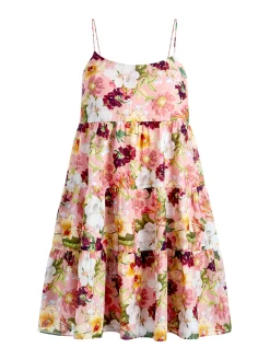 Alice and Olivia COLLEEN BABYDOLL MINI DRESS JUNIPER FLORAL ROSE*DRESSES | CLOTHING