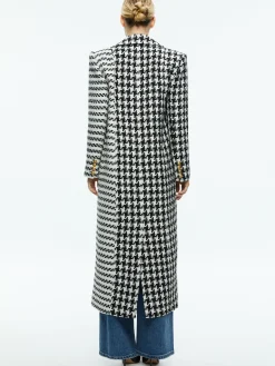 Alice and Olivia COLLEY LONG TWEED COAT BLACK/OFF WHITE*FEATURED SHOPS | CLOTHING