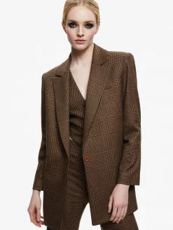 Alice and Olivia COLLEY NOTCH COLLAR BLAZER CAMEL/BLACK*FEATURED SHOPS | CLOTHING