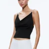 Alice and Olivia CORAL CRYSTAL STRAP COWL NECK TOP BLACK*CLOTHING