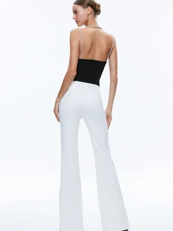 Alice and Olivia CORAL CRYSTAL STRAP COWL NECK TOP BLACK*CLOTHING