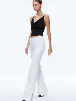 Alice and Olivia CORAL CRYSTAL STRAP COWL NECK TOP BLACK*CLOTHING