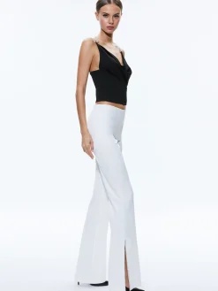 Alice and Olivia CORAL CRYSTAL STRAP COWL NECK TOP BLACK*CLOTHING