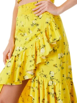 Alice and Olivia CRISTINA WRAP RUFFLE SKIRT ESCAPE DITSY SUNBEAM*CLOTHING