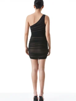 Alice and Olivia CRUZ RUCHED MINI DRESS BLACK*DRESSES | CLOTHING