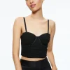 Alice and Olivia DAMIA RUCHED BUSTIER TOP BLACK*CLOTHING