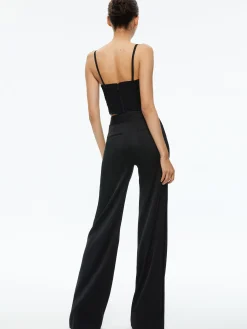 Alice and Olivia DAMIA RUCHED BUSTIER TOP BLACK*CLOTHING