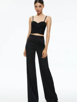 Alice and Olivia DAMIA RUCHED BUSTIER TOP BLACK*CLOTHING