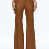 Alice and Olivia DANETTE VEGAN LEATHER SPLIT HEM TROUSERS CAMEL*FEATURED SHOPS | CLOTHING