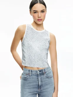 Alice and Olivia DARINA EMBELLISHED CROPPED TANK *CLOTHING