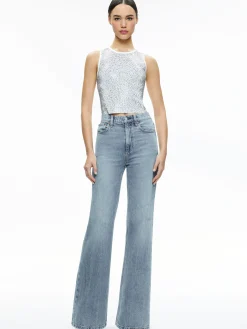 Alice and Olivia DARINA EMBELLISHED CROPPED TANK *CLOTHING