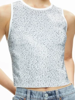 Alice and Olivia DARINA EMBELLISHED CROPPED TANK *CLOTHING