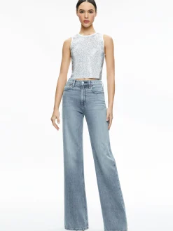 Alice and Olivia DARINA EMBELLISHED CROPPED TANK *CLOTHING