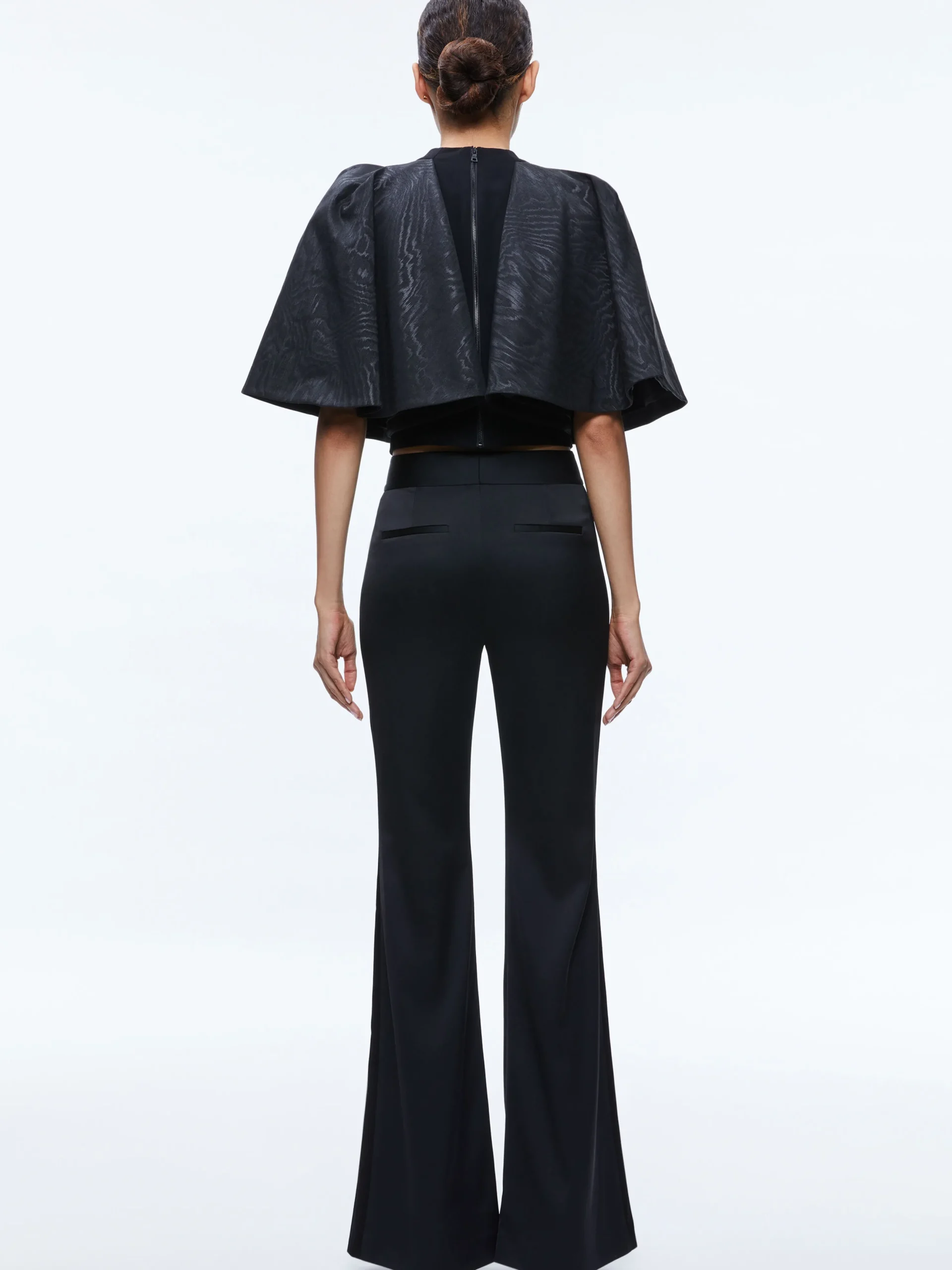 Alice and Olivia DEANNA HIGH RISE SIDE STRIPE PANT BLACK*CLOTHING