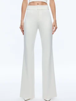 Alice and Olivia DEANNA HIGH WAISTED BOOTCUT PANT ECRU*CLOTHING