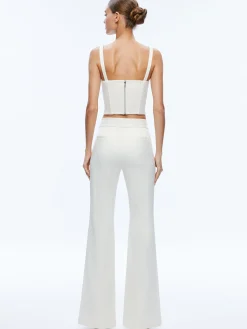 Alice and Olivia DEANNA HIGH WAISTED BOOTCUT PANT ECRU*CLOTHING