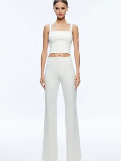 Alice and Olivia DEANNA HIGH WAISTED BOOTCUT PANT ECRU*CLOTHING