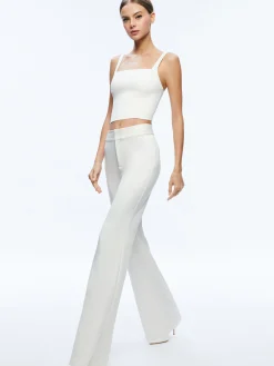 Alice and Olivia DEANNA HIGH WAISTED BOOTCUT PANT ECRU*CLOTHING
