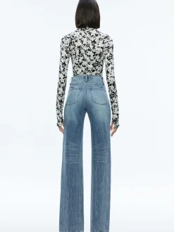 Alice and Olivia DELAINA TURTLENECK TOP HOMEROOM FLORAL*CLOTHING