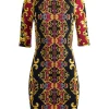 Alice and Olivia DELORA FITTED CREW NECK DRESS REGAL ROMANCE BORDEAUX*DRESSES | CLOTHING