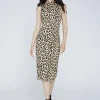 Alice and Olivia DELORA FITTED MOCK NECK DRESS TEXTURED LEOPARD*DRESSES | CLOTHING