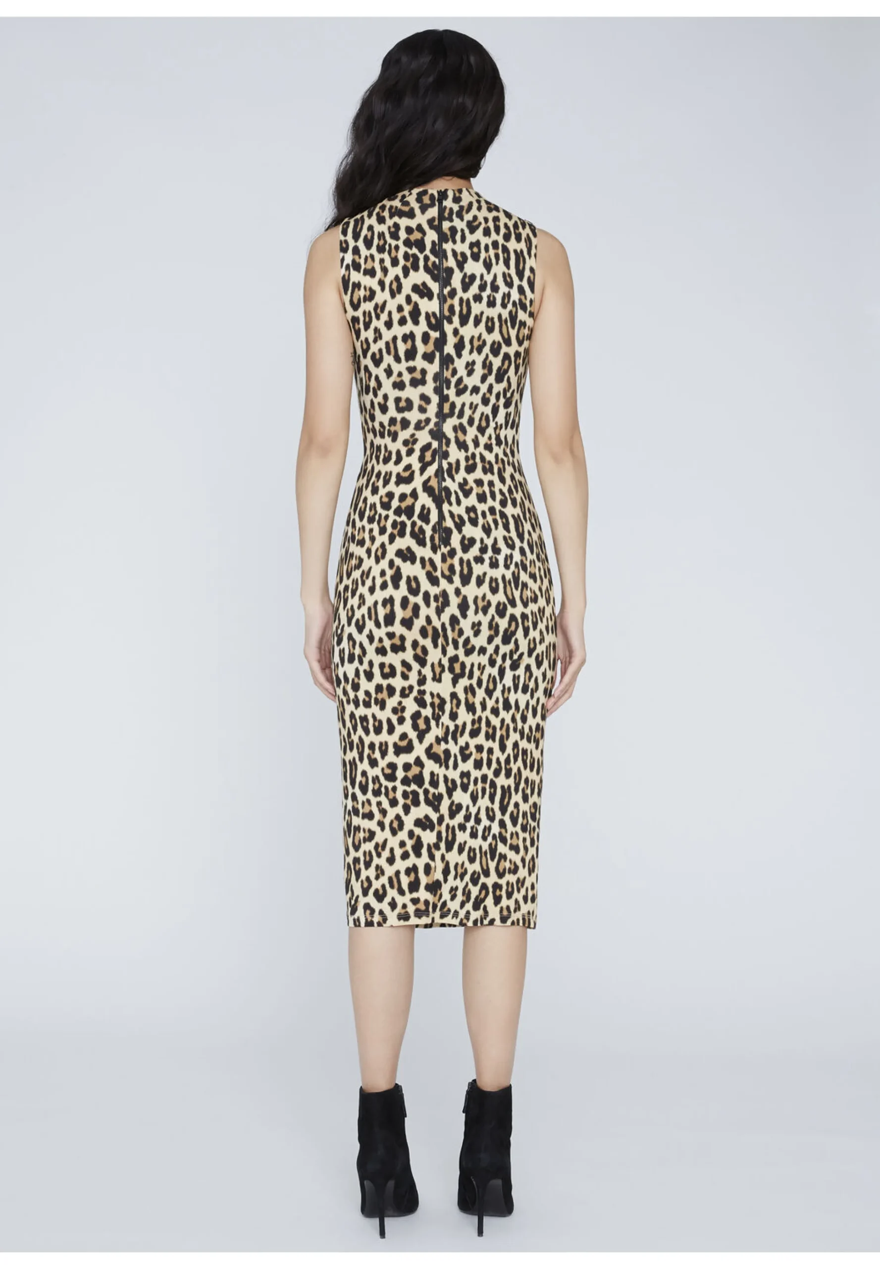 Alice and Olivia DELORA FITTED MOCK NECK DRESS TEXTURED LEOPARD*DRESSES | CLOTHING