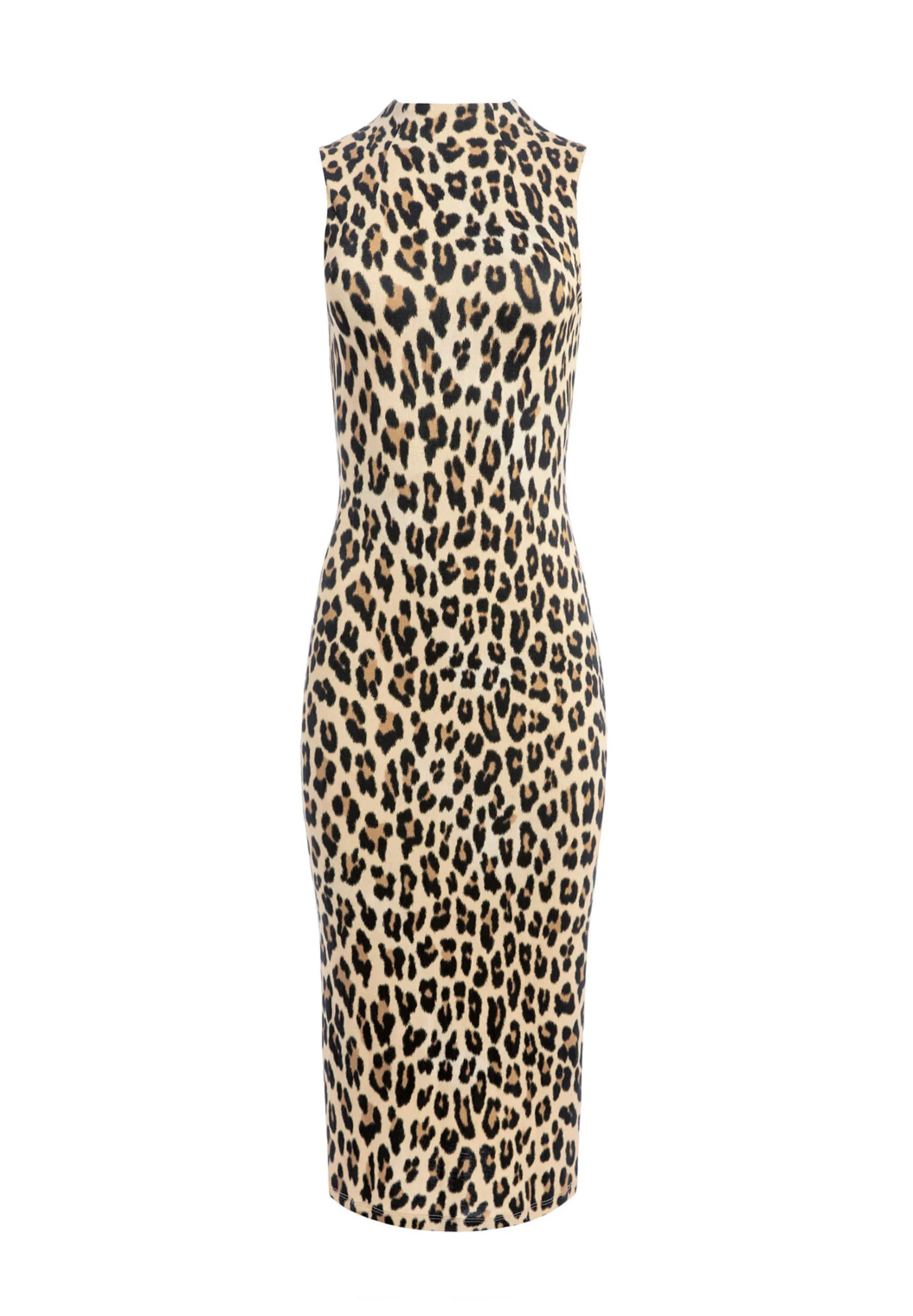 Alice and Olivia DELORA FITTED MOCK NECK DRESS TEXTURED LEOPARD*DRESSES | CLOTHING