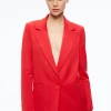 Alice and Olivia DENNY NOTCH COLLAR BOYFRIEND BLAZER PERFECT RUBY*CLOTHING