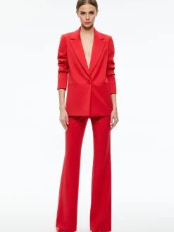 Alice and Olivia DENNY NOTCH COLLAR BOYFRIEND BLAZER PERFECT RUBY*CLOTHING
