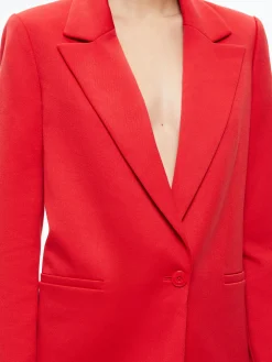 Alice and Olivia DENNY NOTCH COLLAR BOYFRIEND BLAZER PERFECT RUBY*CLOTHING