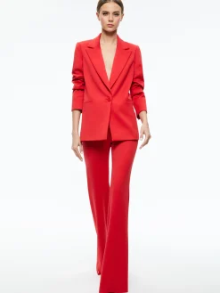 Alice and Olivia DENNY NOTCH COLLAR BOYFRIEND BLAZER PERFECT RUBY*CLOTHING